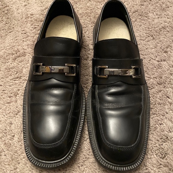 Vintage Gucci black leather horsebit loafers dress shoes size 8.5D (41.5)